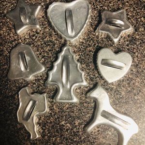 Set of 8 Vintage Aluminum Cookie Cutters Christmas